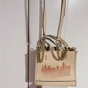 Coach Cream and Gold Tote Bag